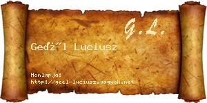 Geél Luciusz névjegykártya